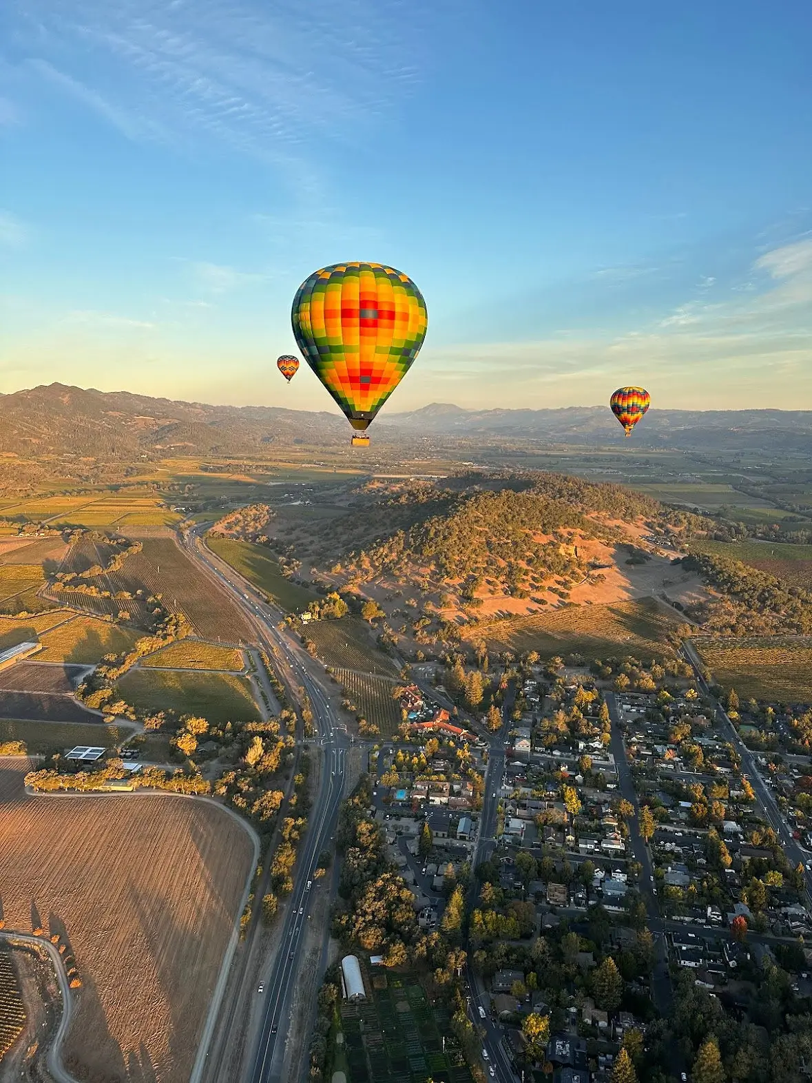 Hot air balloons over Napa Valley