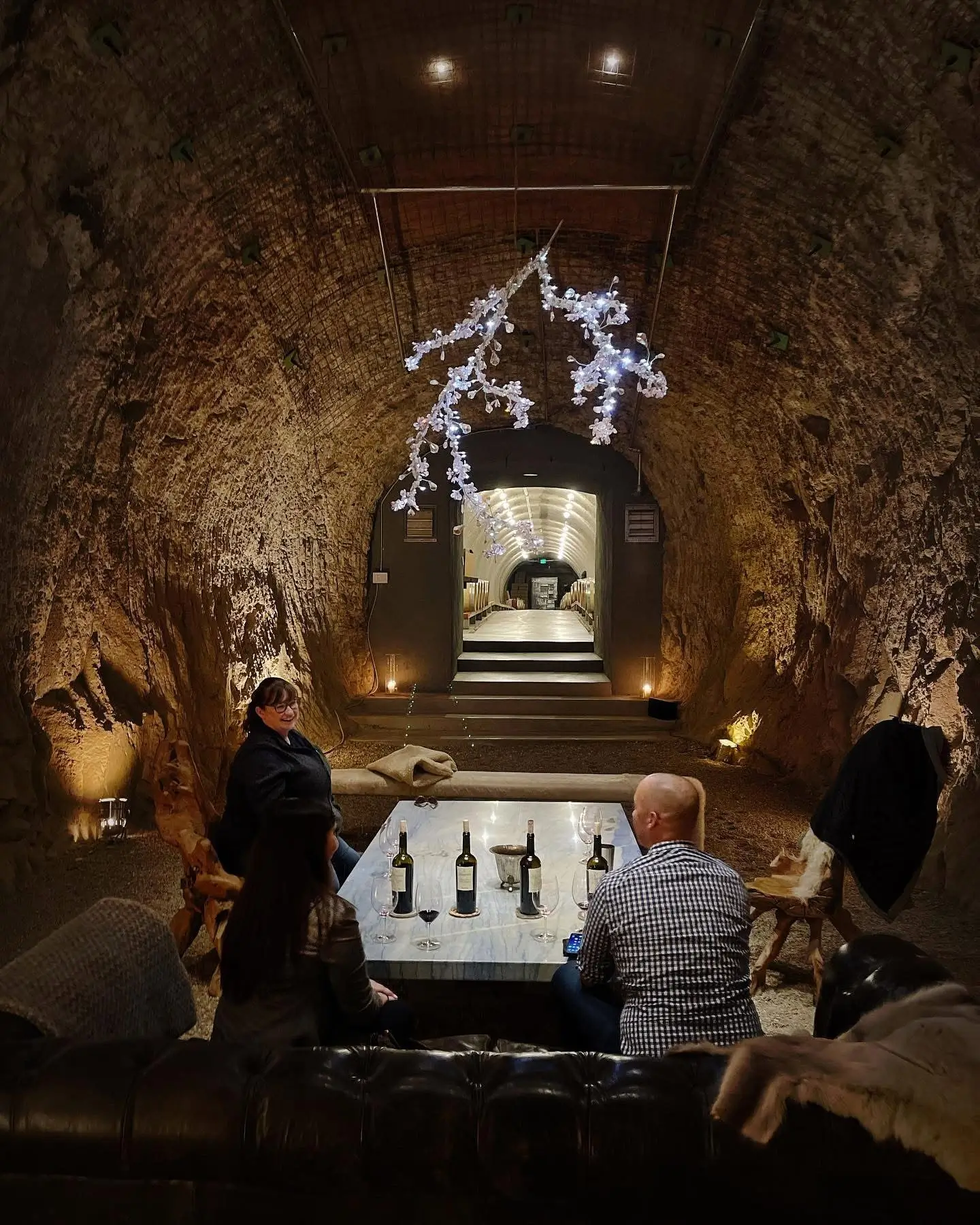 Tasting cave at Hourglass Winery in Napa Valley