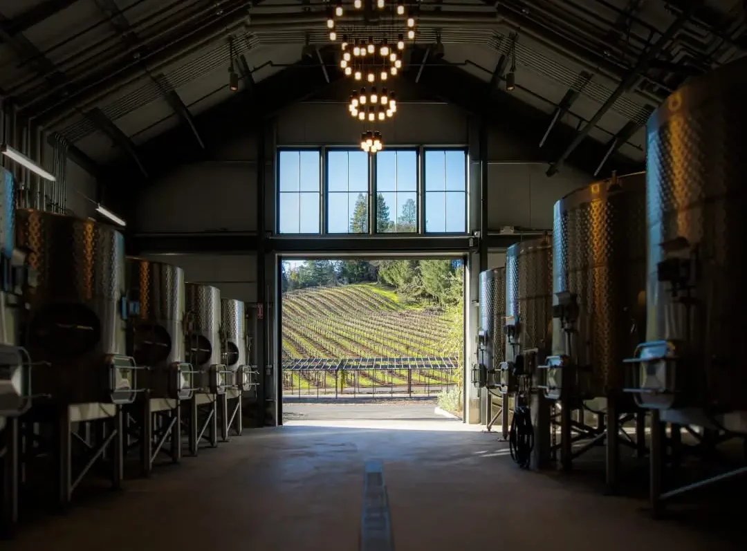 Production facility at Theorem Vineyards in Calistoga, California